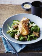 Maple and miso salmon with stir-fried Asian greens