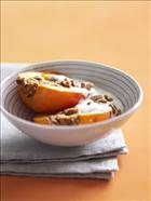 Baked Persimmon stuffed with Cashews and Apricot