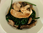 Ginger fish with Spinach and Mushrooms